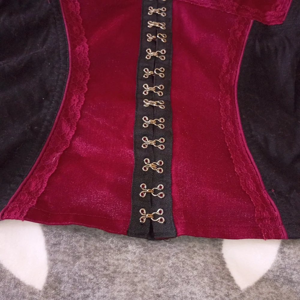 Y2K Tripp NYC Corset Top Gore Gothic Punk L 90s Cottagegore Steampunk - Picture 5 of 9